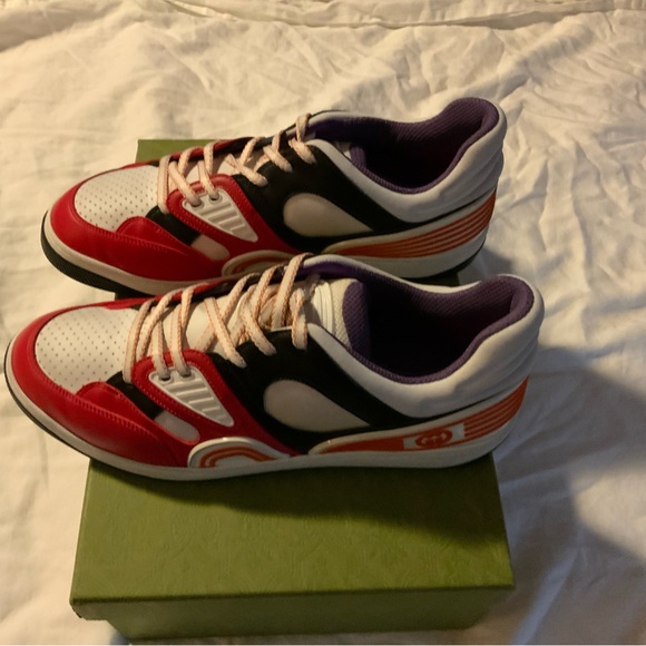 Gucci interlocking G logo leather sneakers great condition size 11G 12 US - Picture 2 of 5